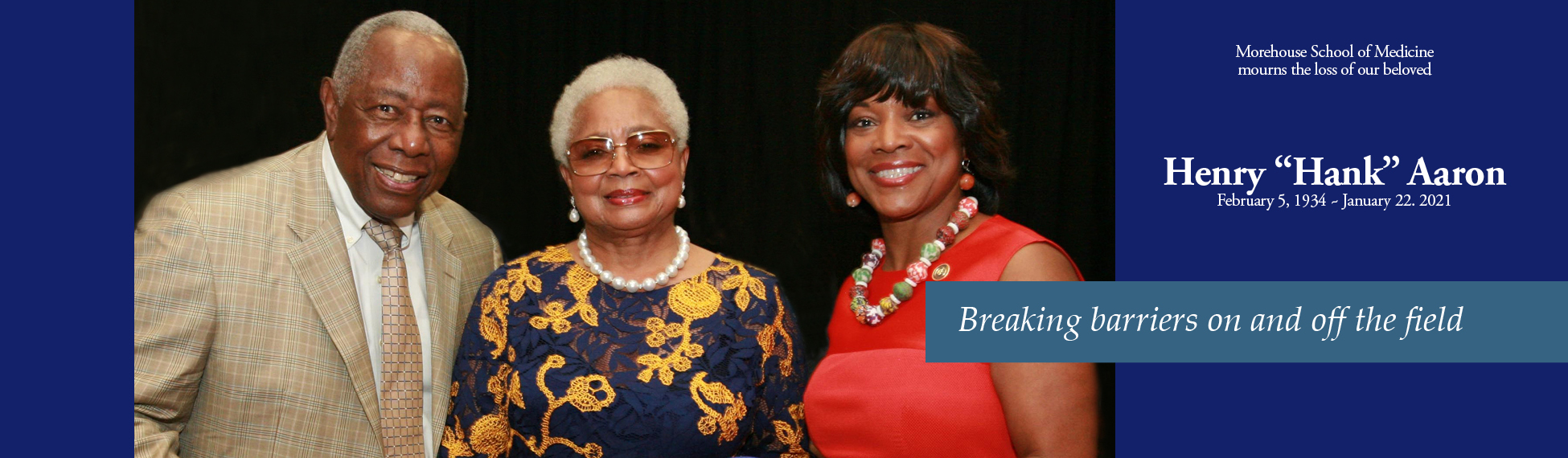 Dr. Montgomery-Rice and Hank and Billye Aaron