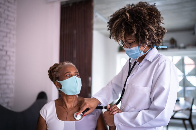 Female doctor examining a patient